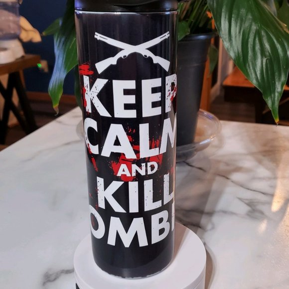 ZOMBIES....Keep Calm....20oz Tumbler with duo lids 🎉sale - Picture 1 of 7